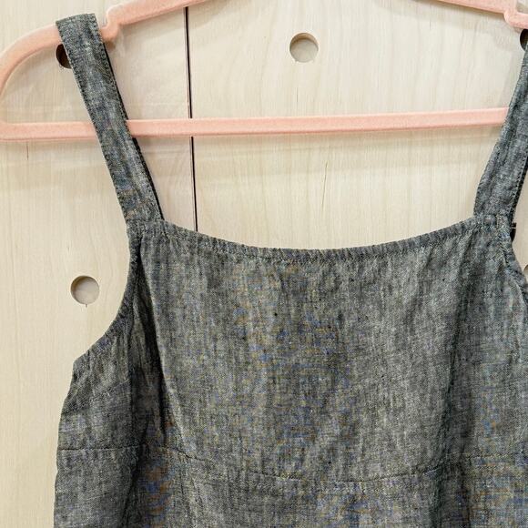 ATHLETA Voyager Tank Top Size M 100% Linen Aspen Olive Gray Adjustable Straps - Picture 3 of 13